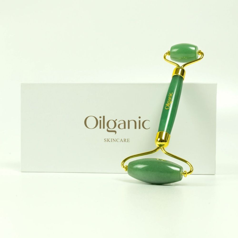 Green Aventurine Double Ended Facial Roller 100% Natural Nephrite